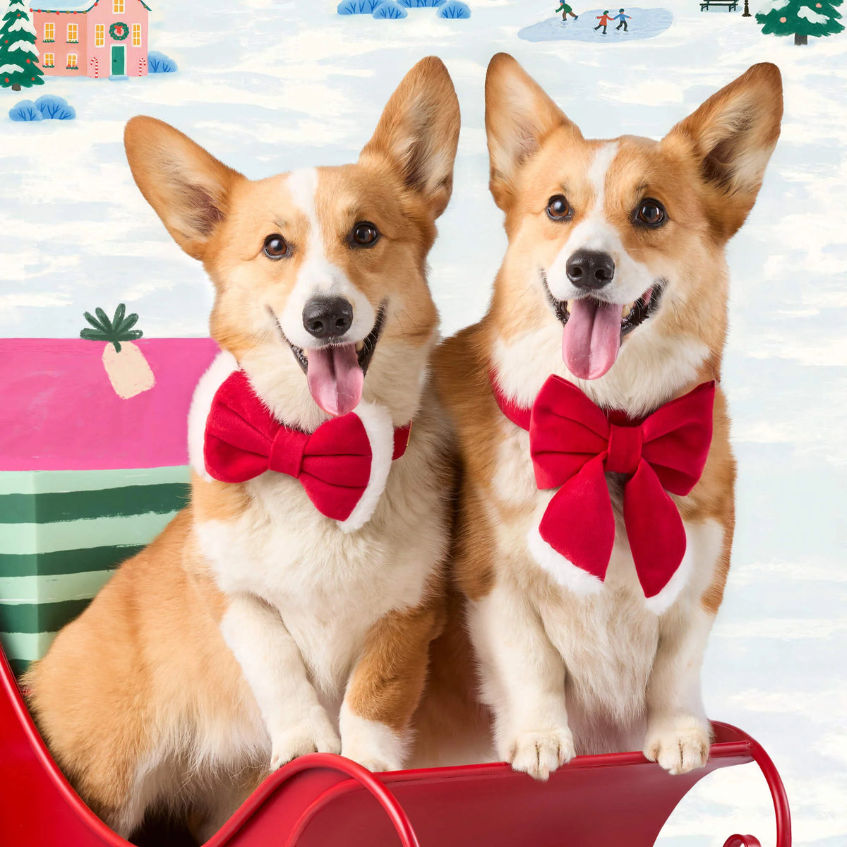 Dog Bow Tie Santa Paws