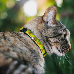 Buckle Down - Cat Collar Breakaway with Bell, Enjoy Mellow Yellow