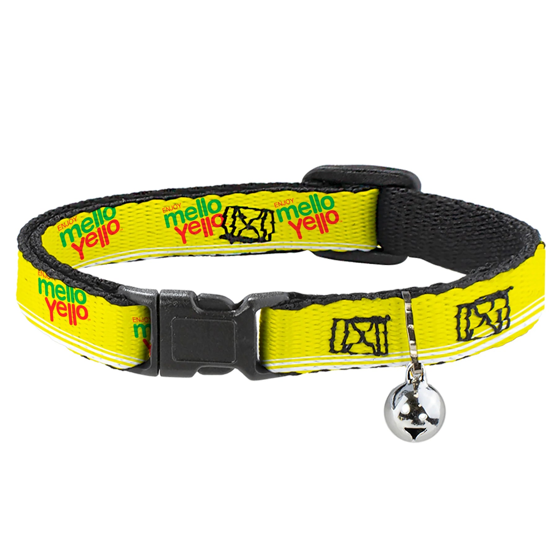 Buckle Down - Cat Collar Breakaway with Bell, Enjoy Mellow Yellow