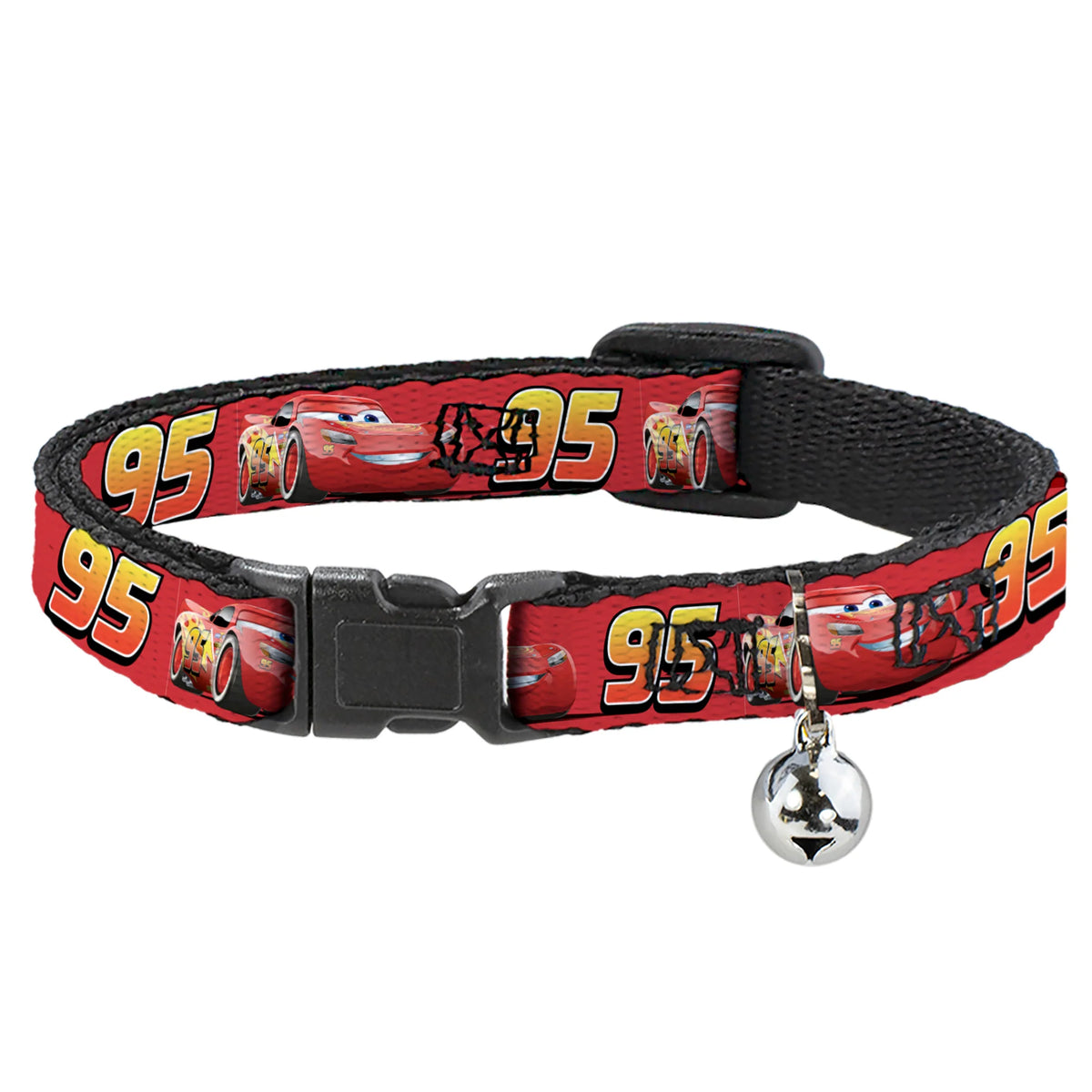 Buckle Down - Cat Collar Breakaway with Bell, Lightning McQueen