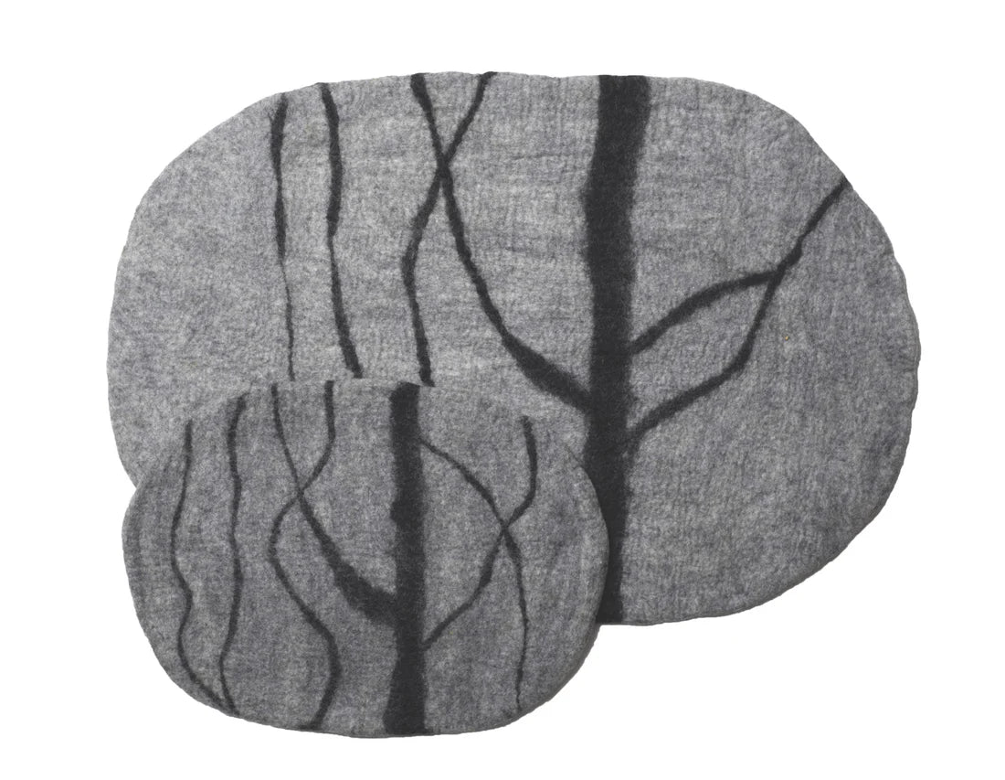 Dharma Dog Karma Cat - Pet Mat River Stone Wool Light Grey