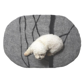 Dharma Dog Karma Cat - Pet Mat River Stone Wool Light Grey
