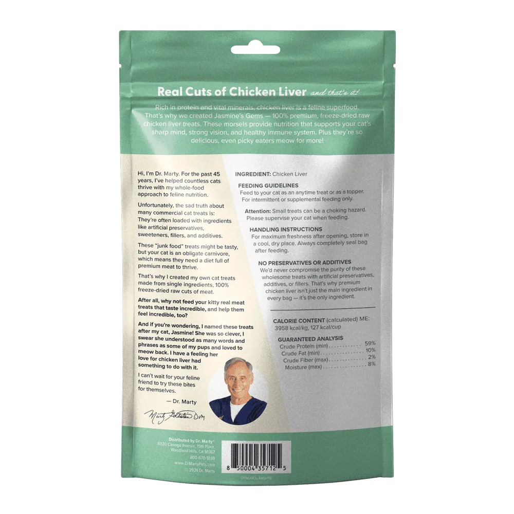Dr Marty Cat Jasmine's Jems Freeze-Dried Raw Chicken Liver