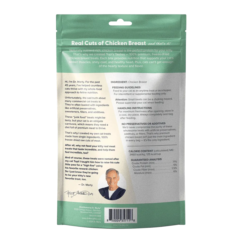 Dr Marty Cat Topi's Tasties	Freeze-Dried Raw Chicken Breast