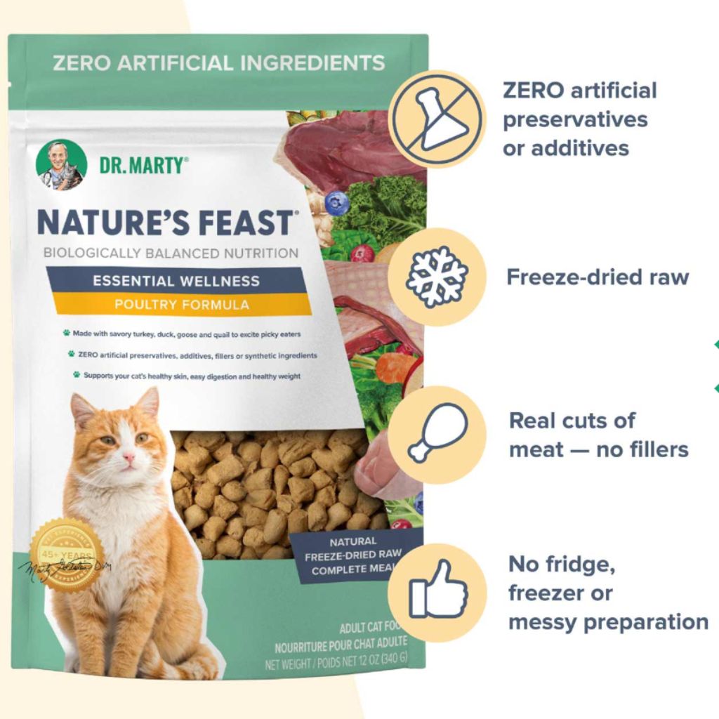 Dr Marty Natures Feast Cat Poultry Freeze Dried Raw Complete Meal
