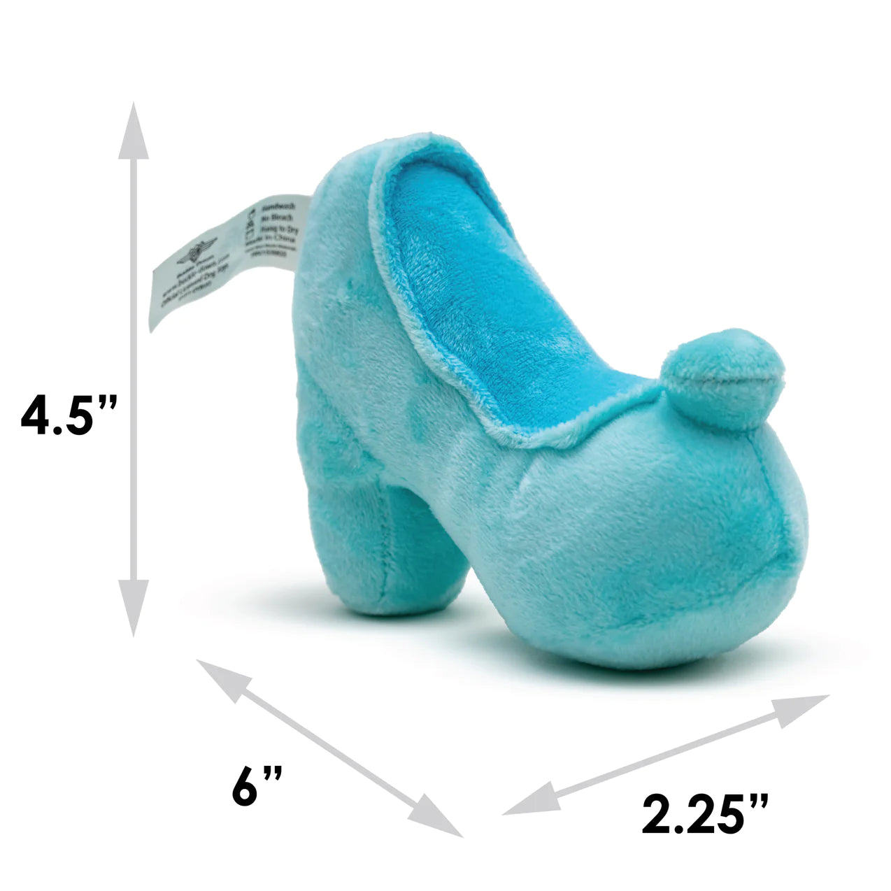 Buckle Down - Dog Toy Plush Squeaker Cinder-ella Slipper Replica Light Blue