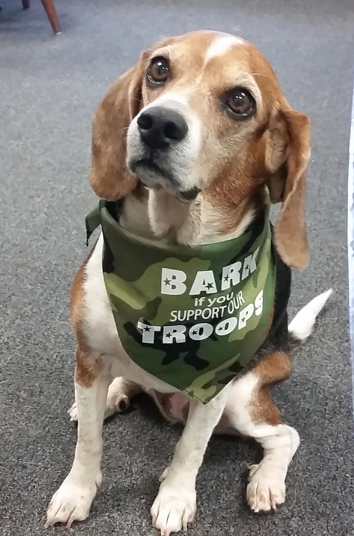 FunDog Bandanas - Dog Bandana BARK if you Support our Troops