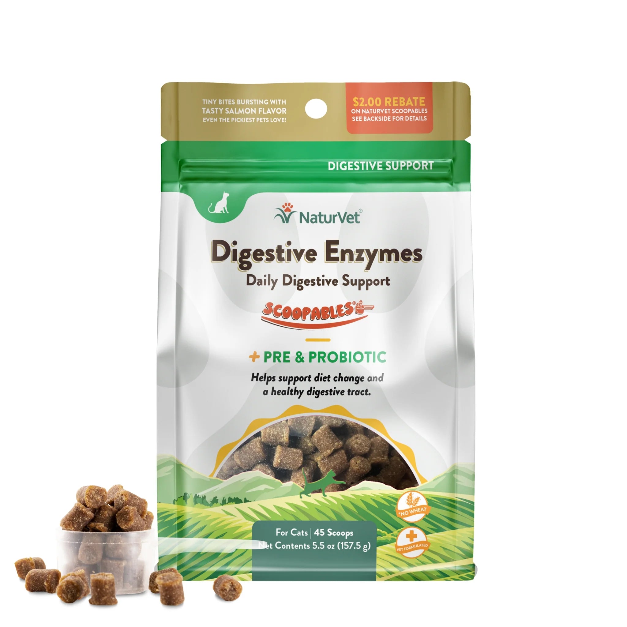 NaturVet Scoopables Digestive Enzymes Daily Support Pre & Probiotic