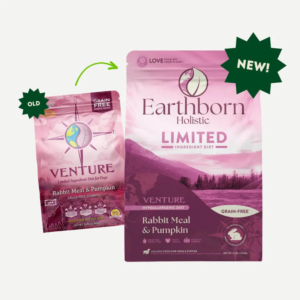 Earthborn Holistic Venture - All Breeds, Adult Dog Rabbit Meal & Pumpkin Recipe Dry Dog Food