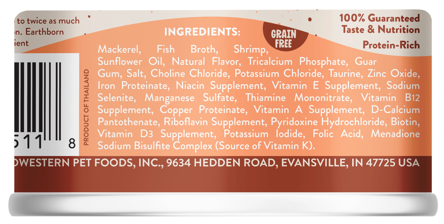 Earthborn Holistics - All Cat Breeds, All Life Stages Catalina Catch, Mackerel Dinner with Shrimp in Gravy Recipe Canned Cat Food