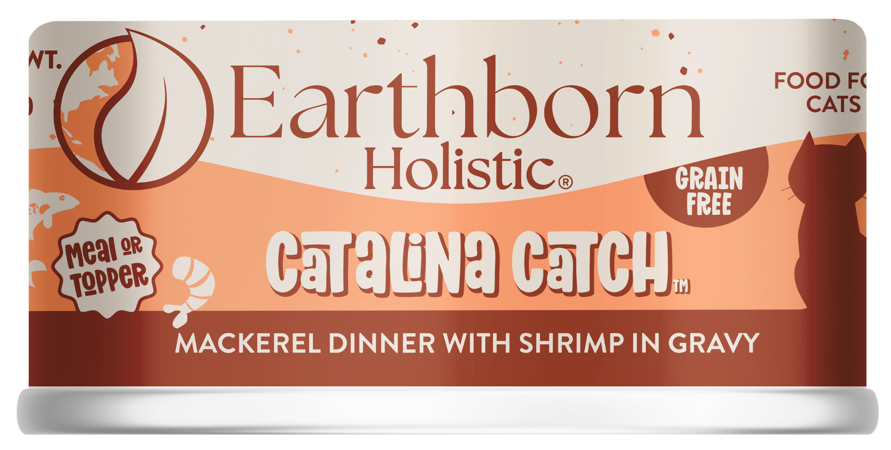 Earthborn Holistics - All Cat Breeds, All Life Stages Catalina Catch, Mackerel Dinner with Shrimp in Gravy Recipe Canned Cat Food