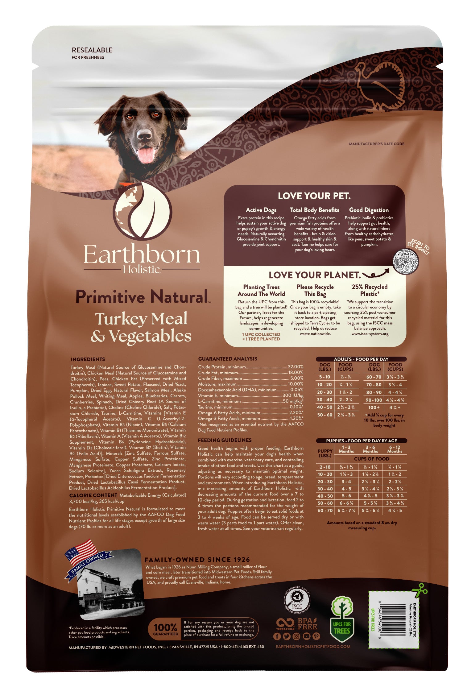 Earthborn Holistic - All Breeds, Adult Dog Primitive Natural Recipe Dry Dog Food
