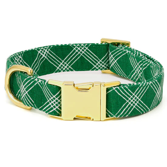 Foggy Dog - Dog Collar Emerald Plaid