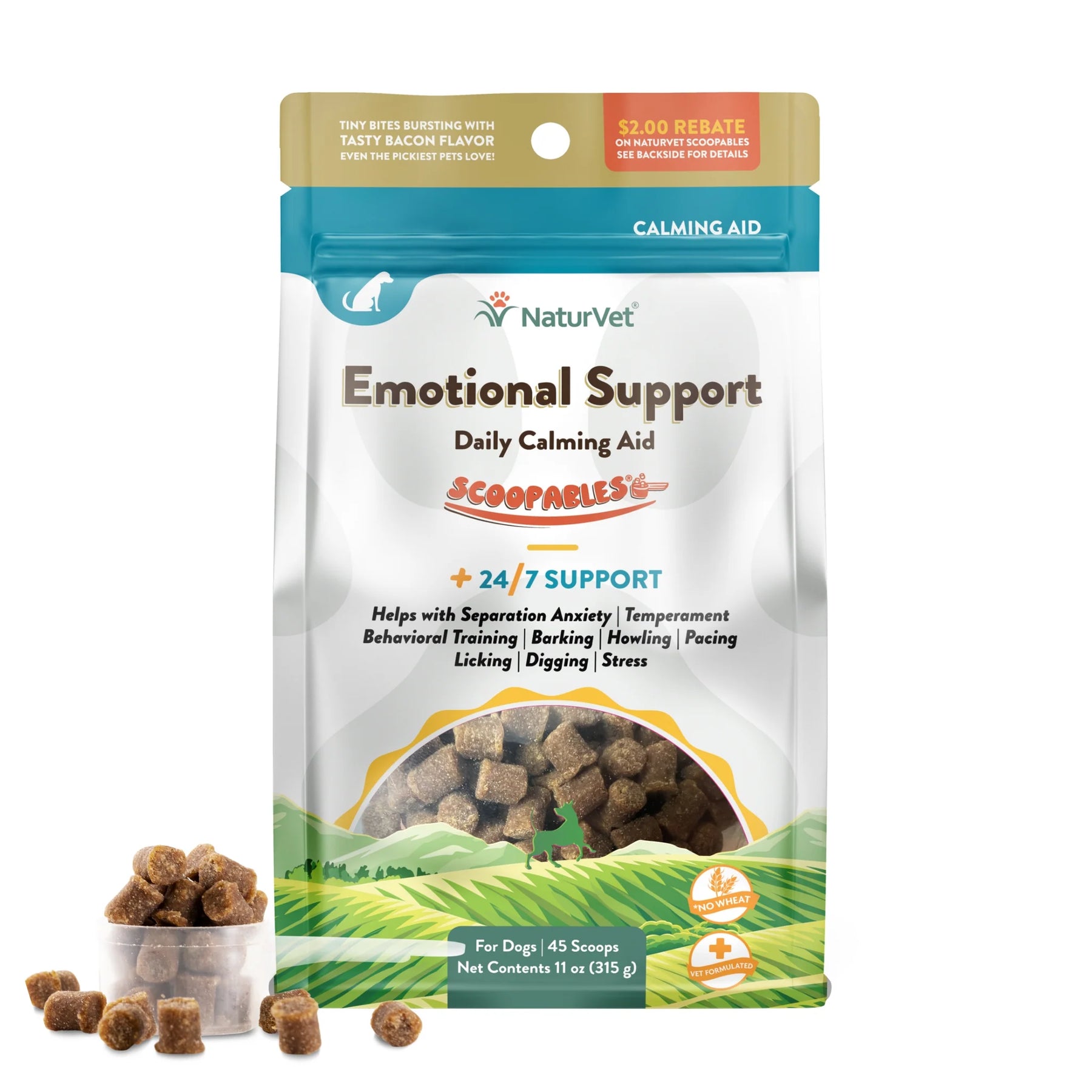NaturVet - Scoopables Emotional Support Dog Calming Aid 24/7 Support