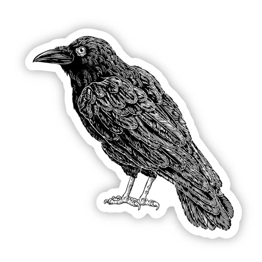 Sticker Vinyl Creepy Crow Raven