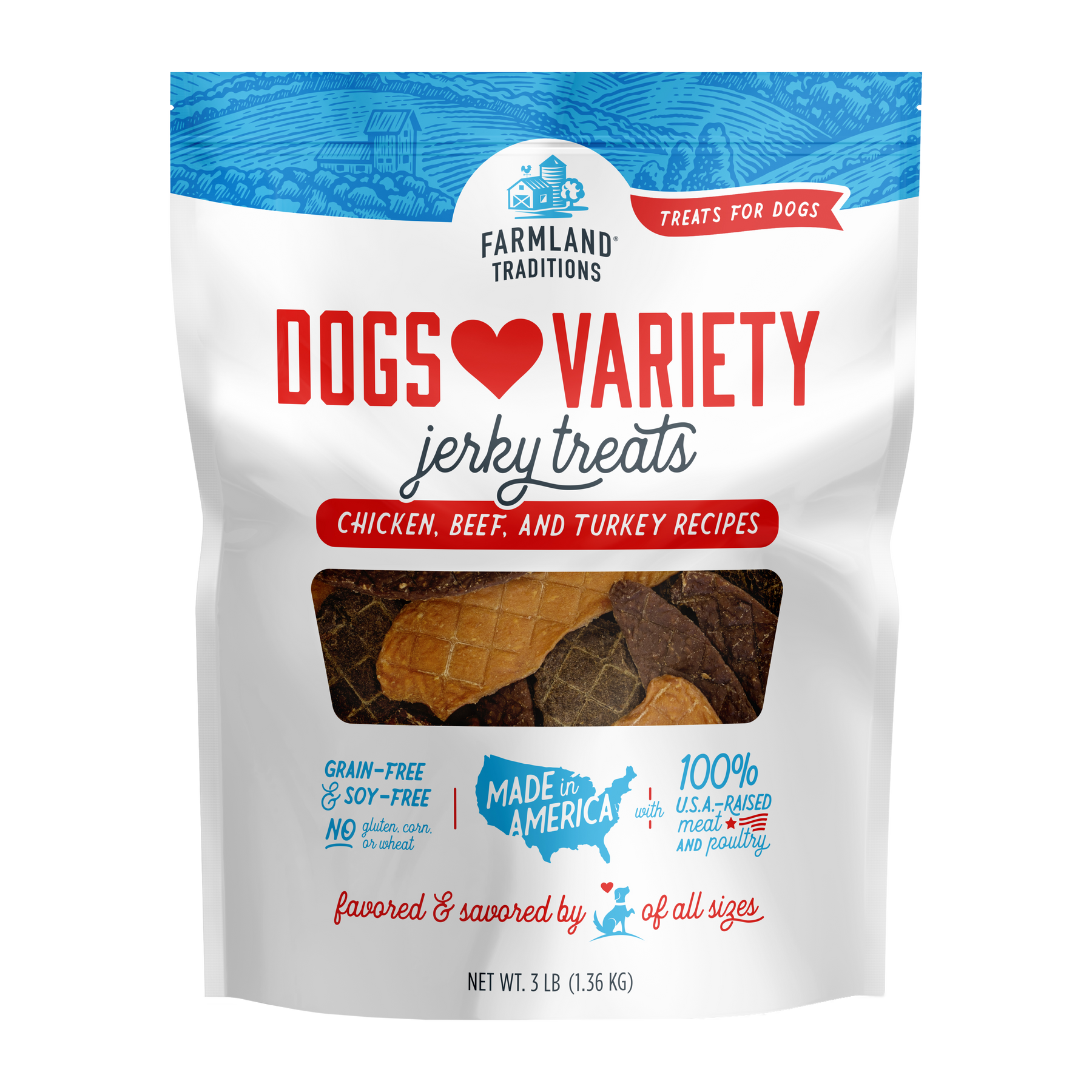 Jerky Treats Dogs Love Variety Chicken/Beef/Turkey