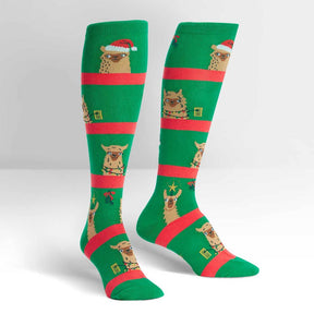 Sock It To Me -   Fa La La Llamas Knee High Socks