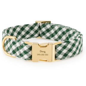 Dog Collar Evergreen Gingham