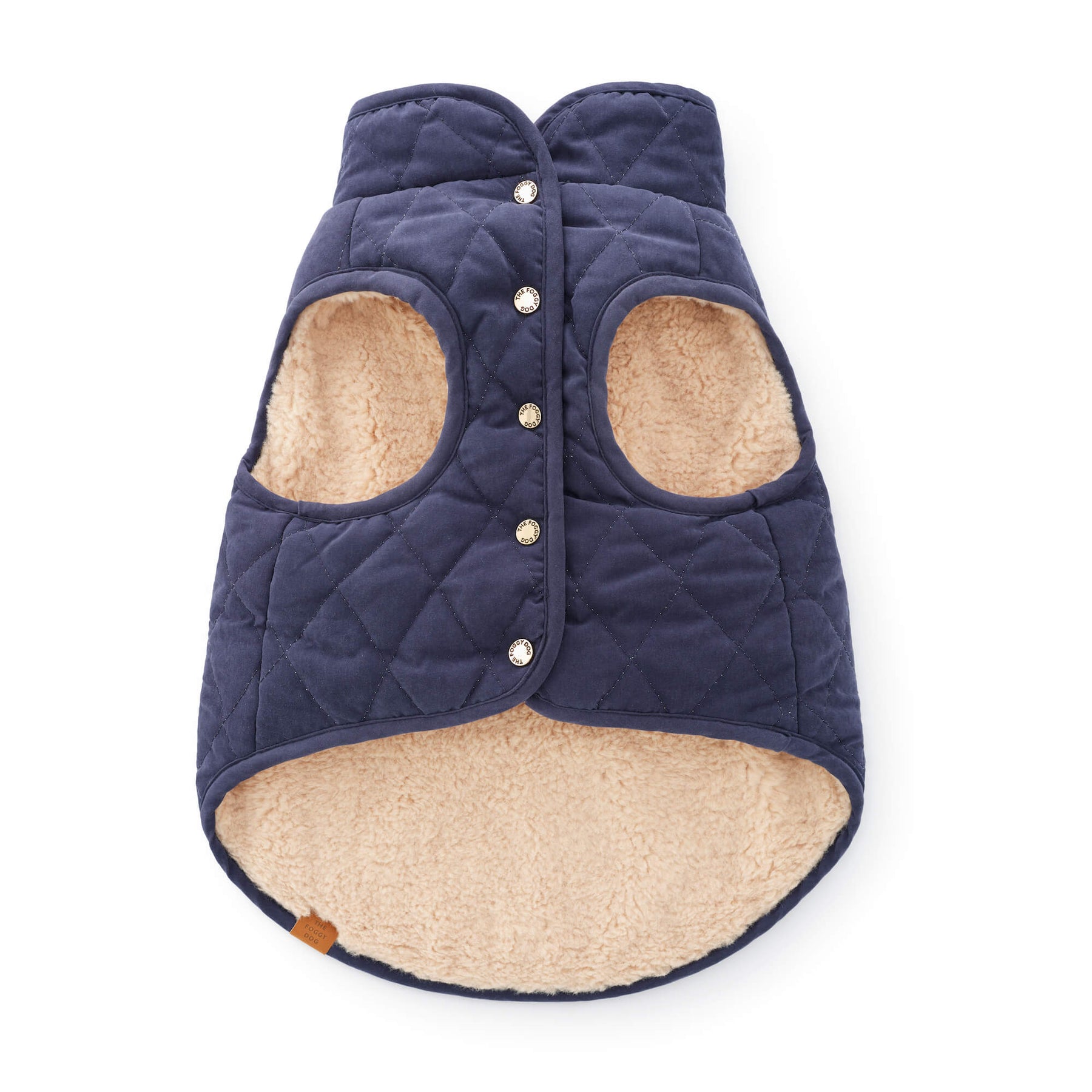 Foggy Dog - Dog Jacket Navy Sherpa-Lined Reversible - Southern Agriculture 