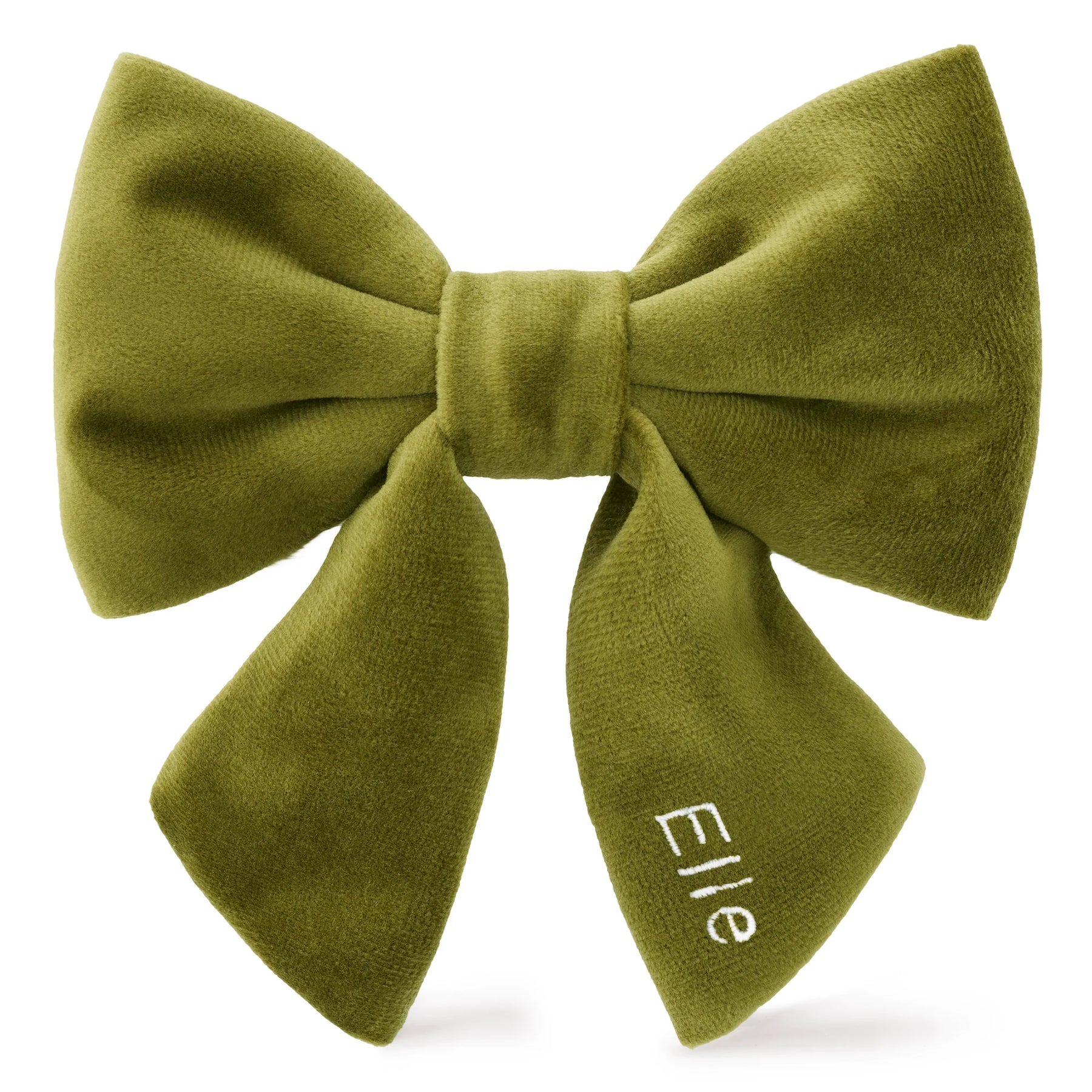 Dog Bow Lady Olive Velvet