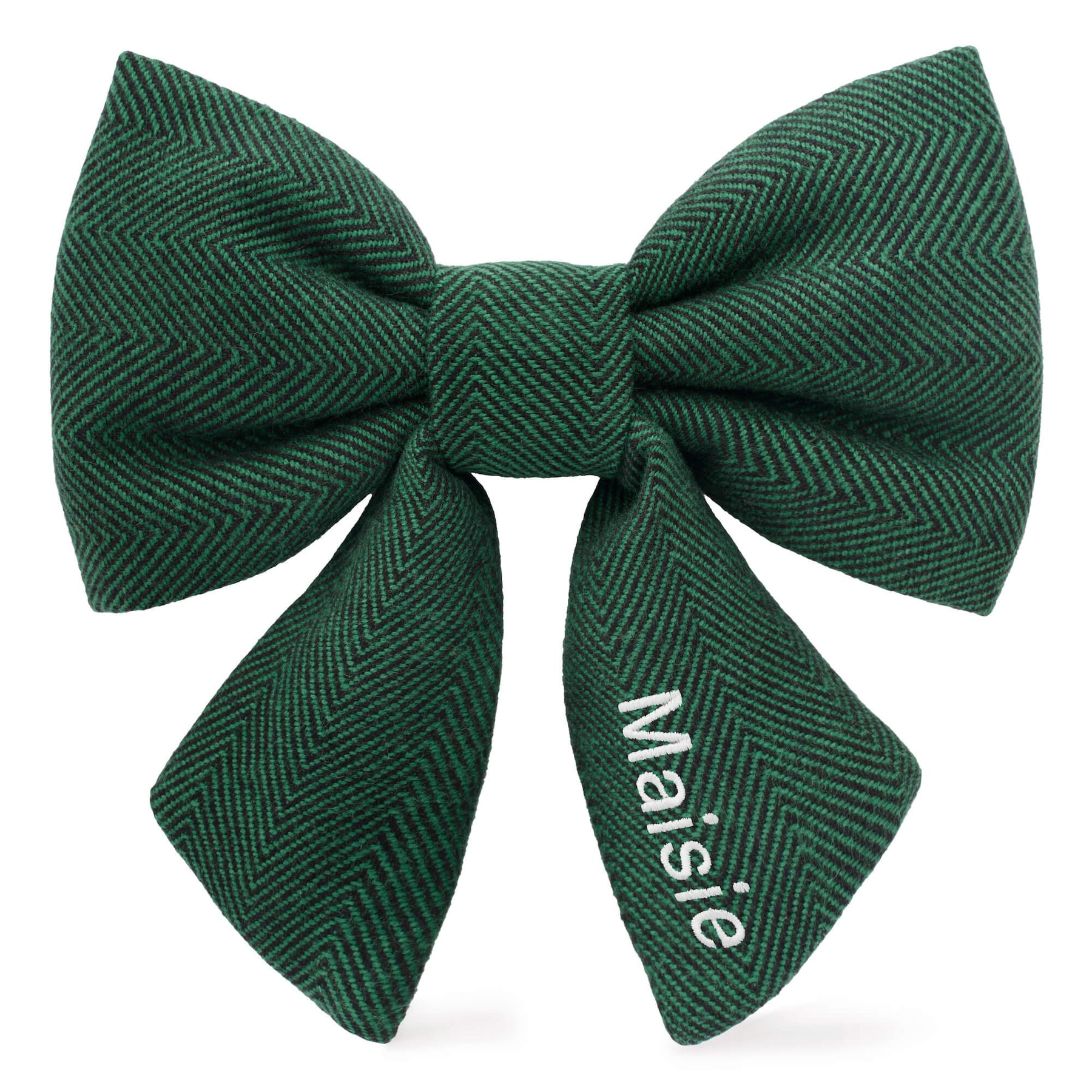 The Foggy Dog - Lady Bow Evergreen Herringbone
