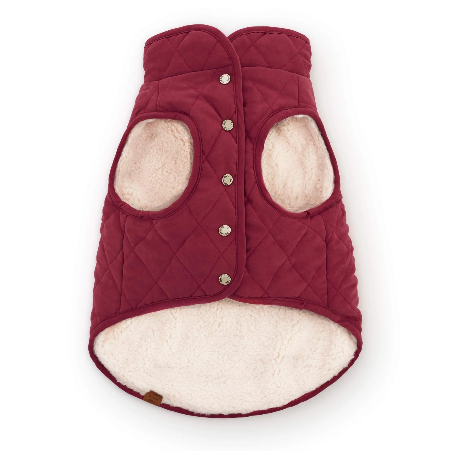 The Foggy Dog - Dog Jacket Currant Sherpa Lined Reversible
