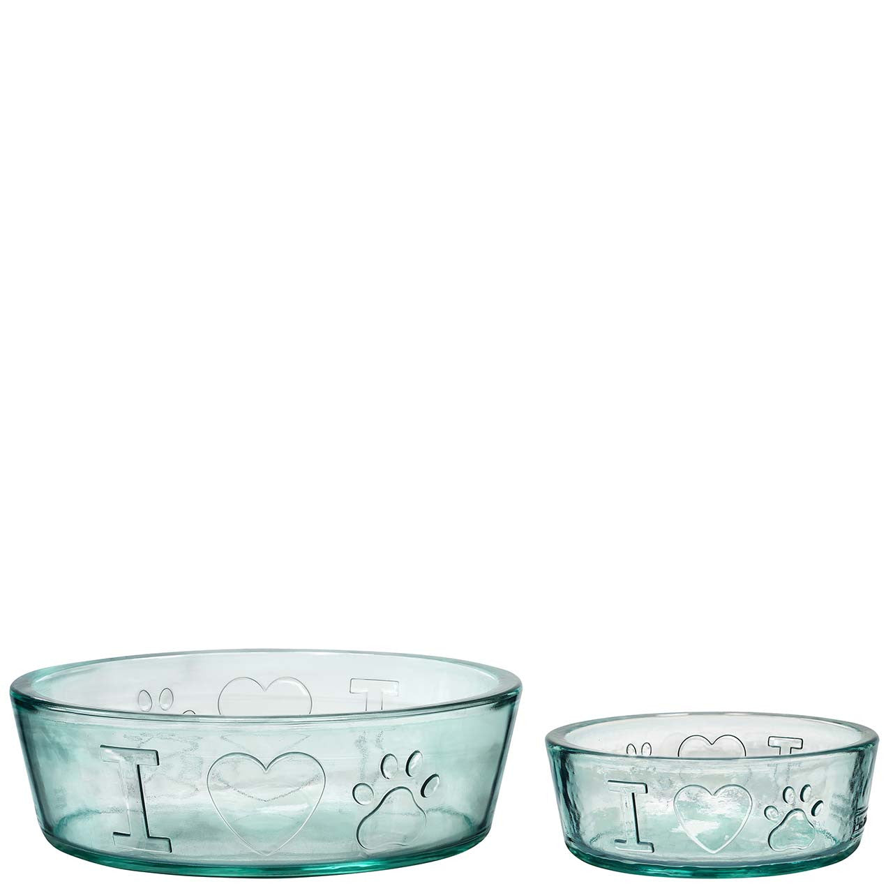 Couronne Co - Bowl Toby Recycled Glass "I Love Paws"