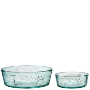 Couronne Co - Bowl Toby Recycled Glass "I Love Paws"