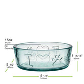 Couronne Co - Bowl Toby Recycled Glass "I Love Paws"