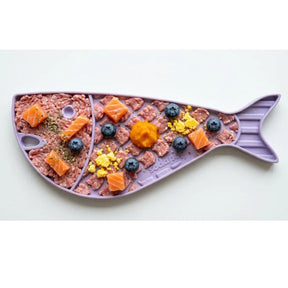 SodaPup - Enrichment Lick Mat for Cats Purple Goldfish