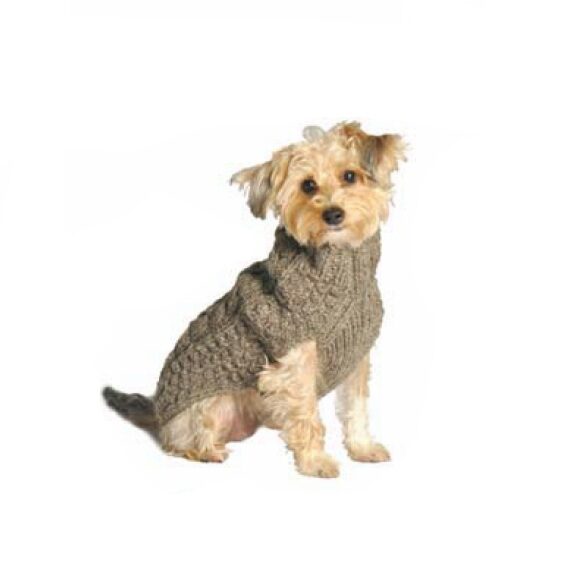 Dog Sweater Gray Cable Knit