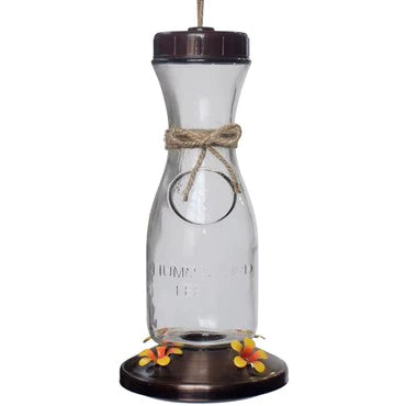 Hummingbird Feeder Glass Carafe w/ Clear Bottle