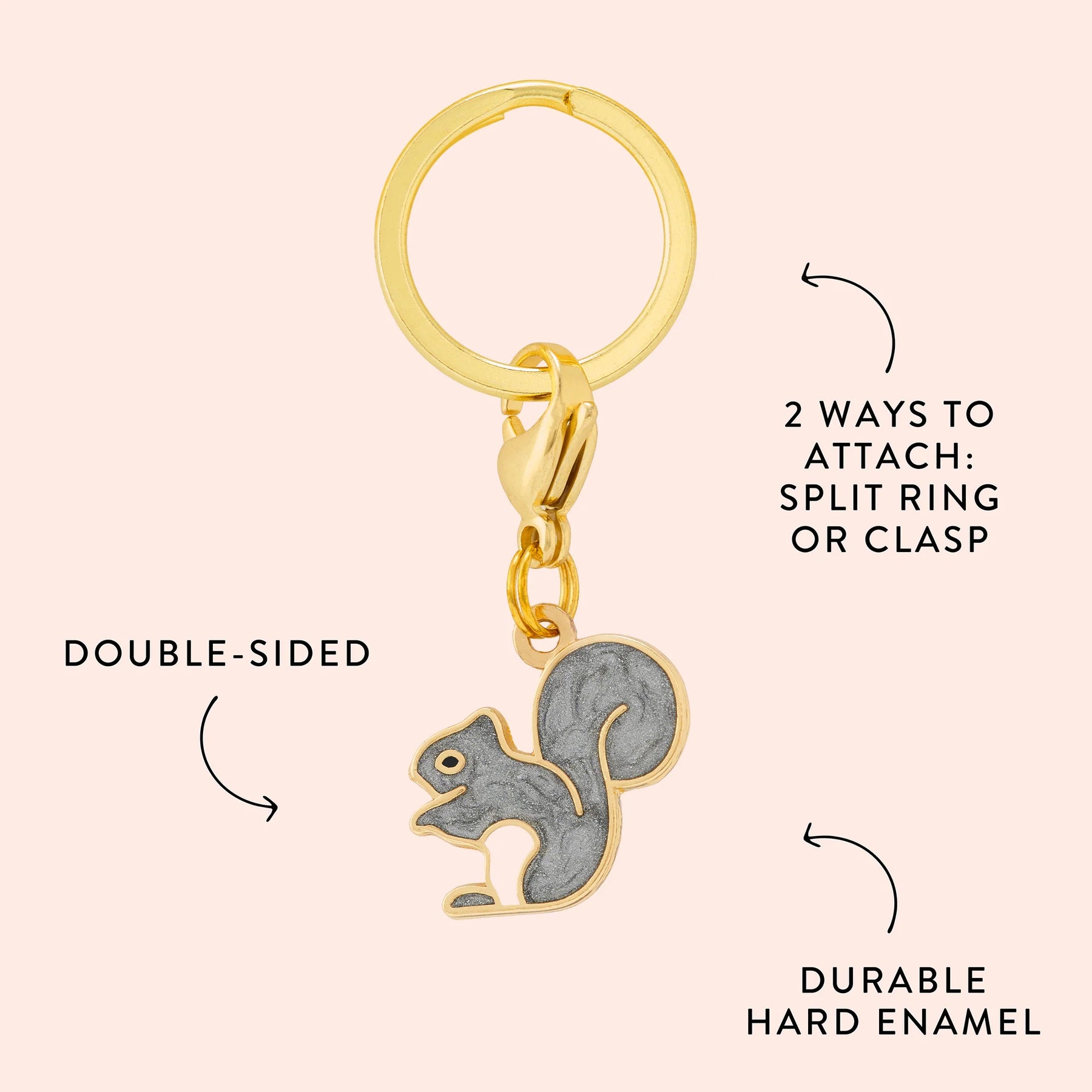 The Foggy Dog - Dog Charm Two Sided for Collar Brown Squirrel