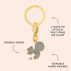The Foggy Dog - Dog Charm Two Sided for Collar Brown Squirrel