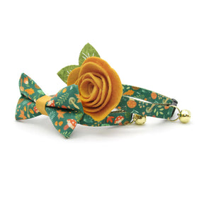 Made by Cleo - Cat Collar "Forest Fantasy" Breakaway with Gold