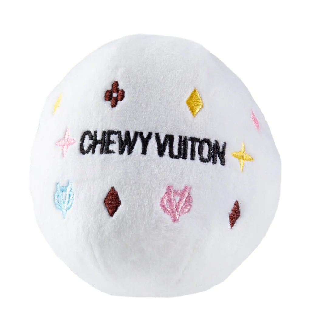 Haute Diggity Dog - White Chewy Vuiton Ball Dog Toy
