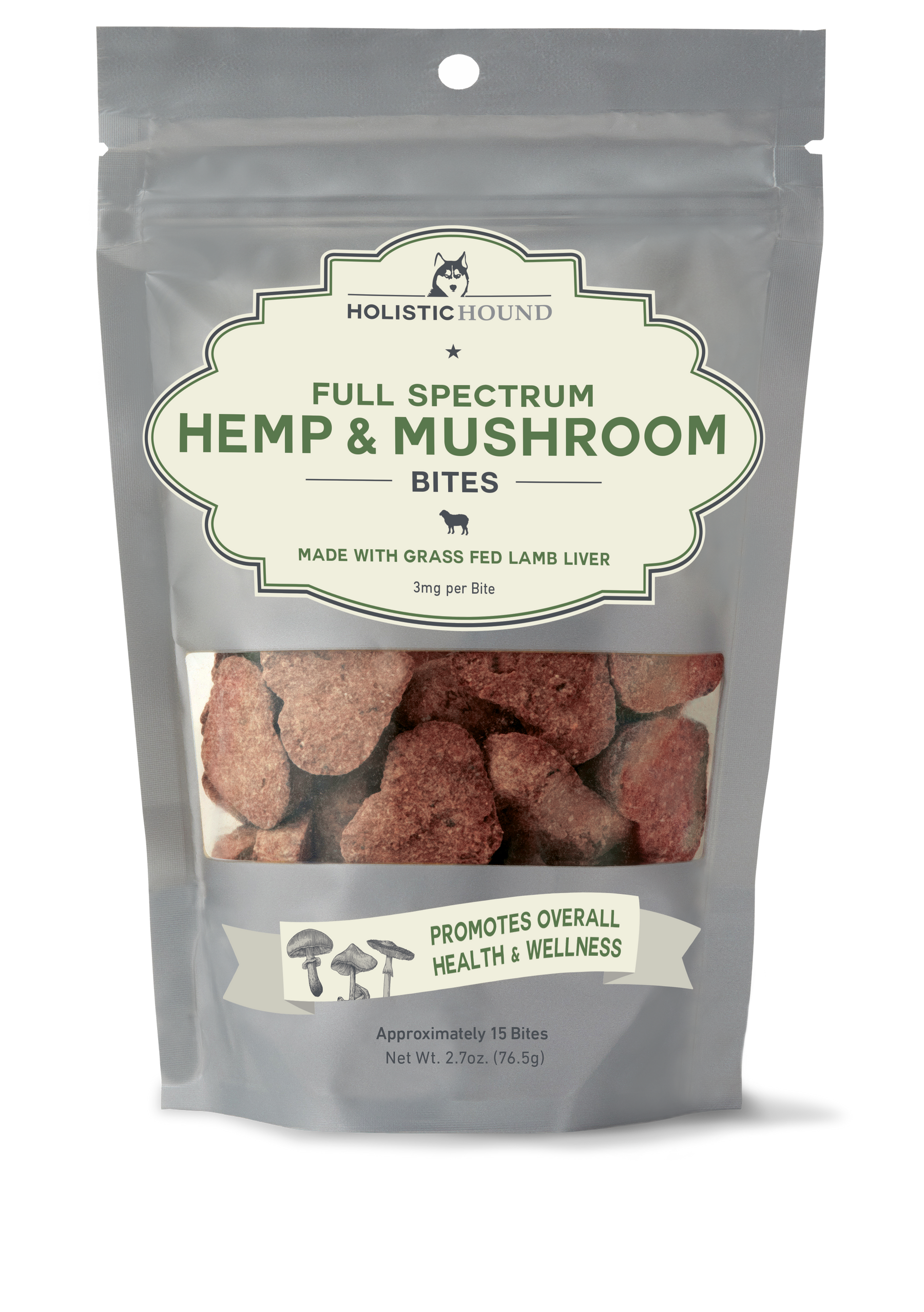 Lamb Liver Bites With Mushrooms Supplement for Dogs