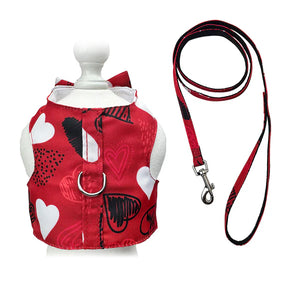 Klippo - Dog Harness Vest Absract Hearts with Matching Leash