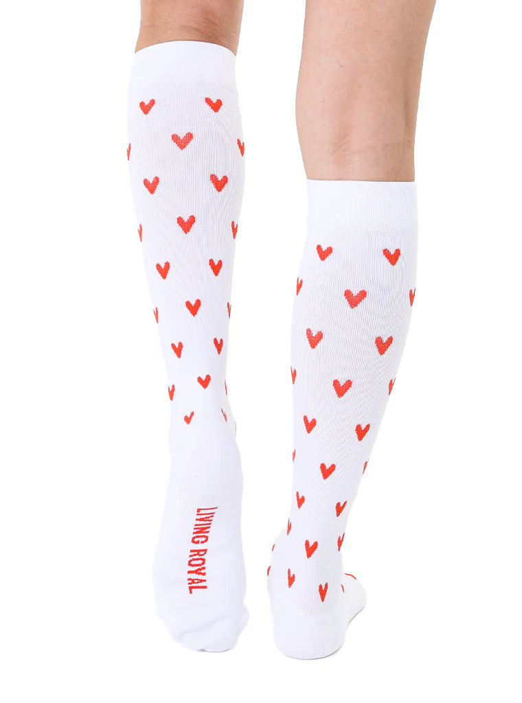 Living Royal - Socks Compression Red Hearts