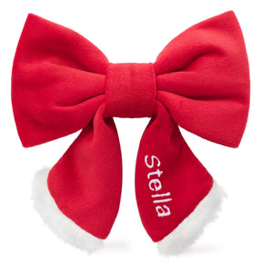 Dog Bow Lady Santa Paws