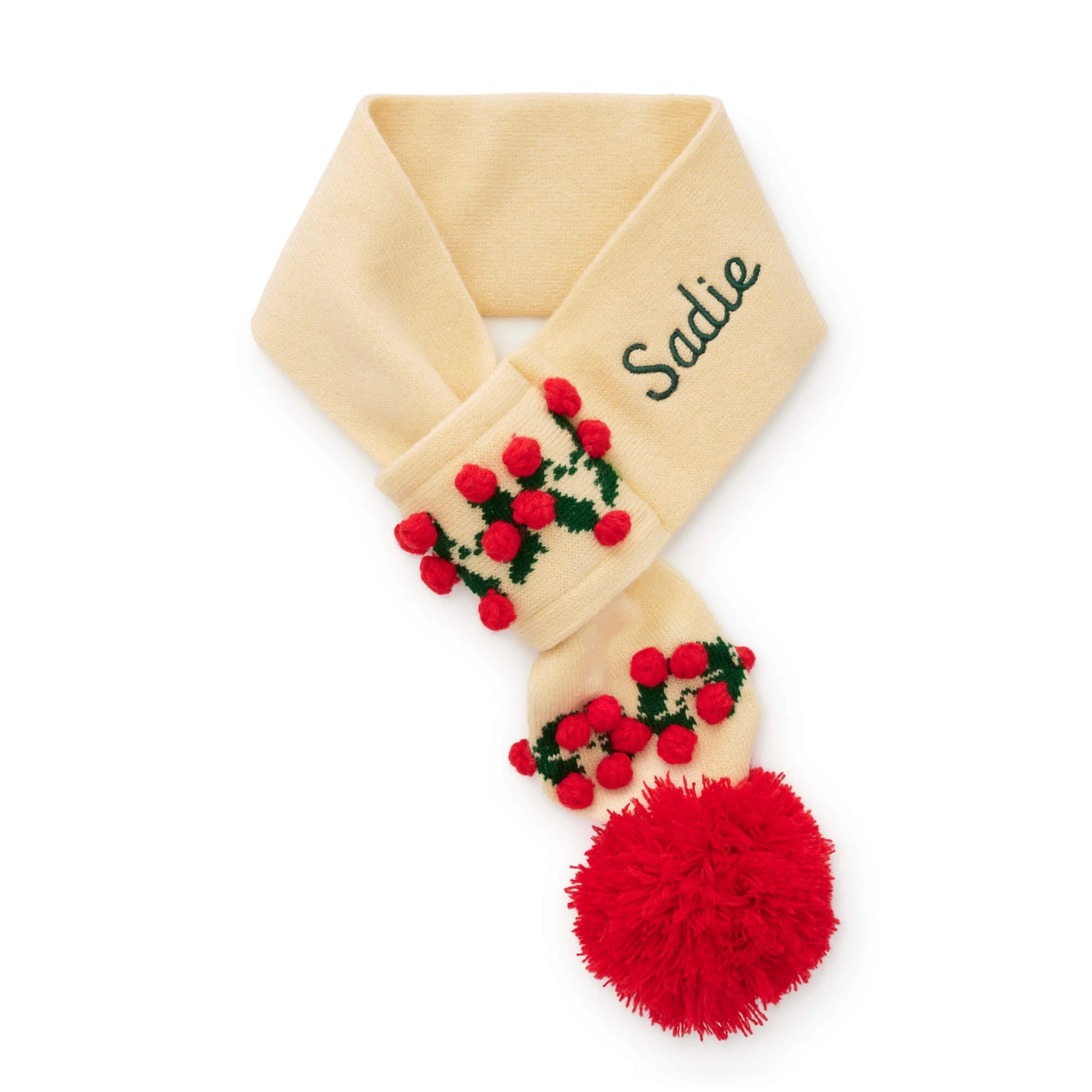 Foggy Dog - Dog Holiday Scarf Holly Bobble