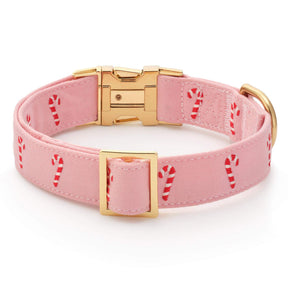 The Foggy Dog - Dog Collar Blush Pink Candy Cane
