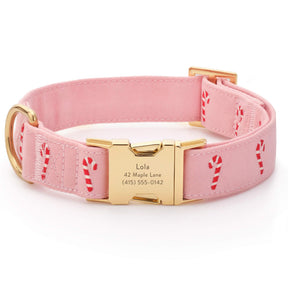 The Foggy Dog - Dog Collar Blush Pink Candy Cane
