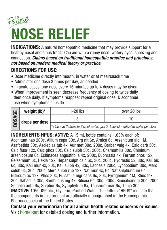 HomeoPet Nose Relief for Cats