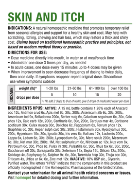 HomeoPet Skin & Itch Relief for Dogs, Cat, Bird, and Rabbit
