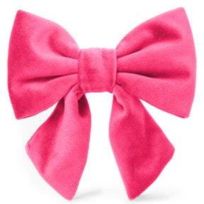 Lady Dog Bow Hot Pink Velvet