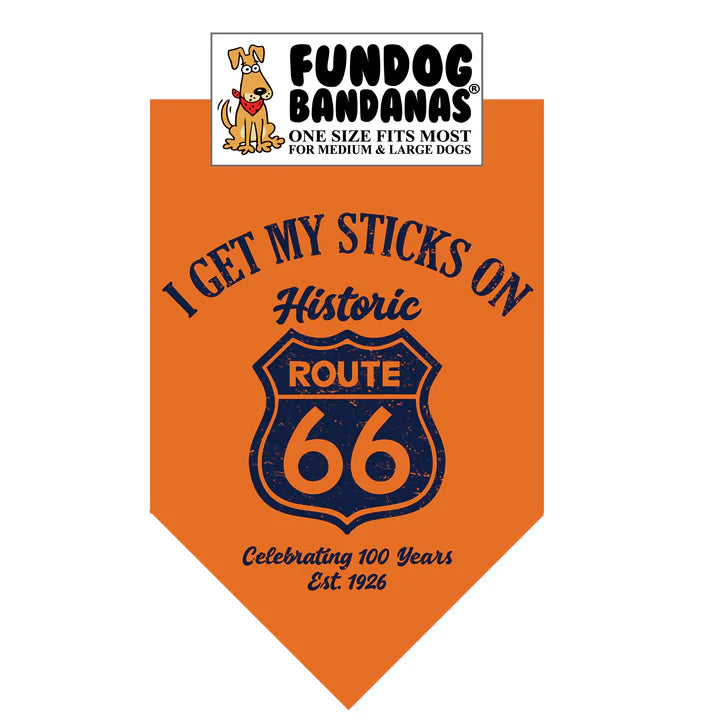 FunDog Bandanas - Dog Bandana Vintage I Get My Sticks on Route 66