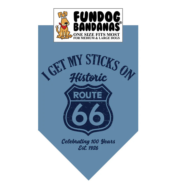 FunDog Bandanas - Dog Bandana Vintage I Get My Sticks on Route 66