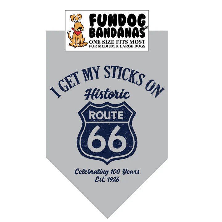 FunDog Bandanas - Dog Bandana Vintage I Get My Sticks on Route 66