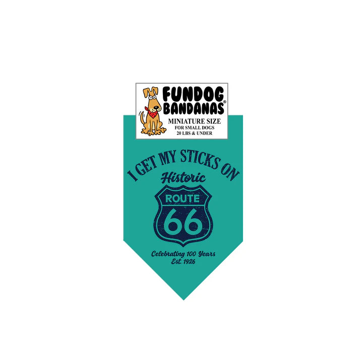 FunDog Bandanas - Dog Bandana Vintage I Get My Sticks on Route 66